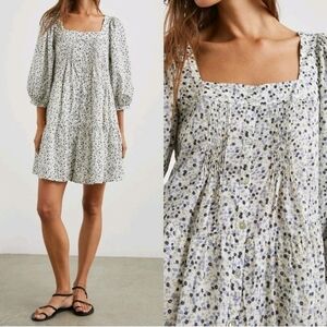 Rails Pippa Puff Sleeve Lined Mini Dress in the Watercolor Buds print